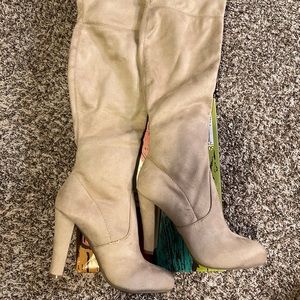 Never Worn Elegant Tan Over the Knee Boots